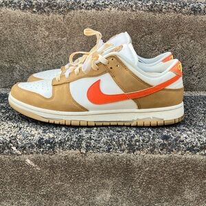 Nike Dunk Low Sneakers in Tan and Orange